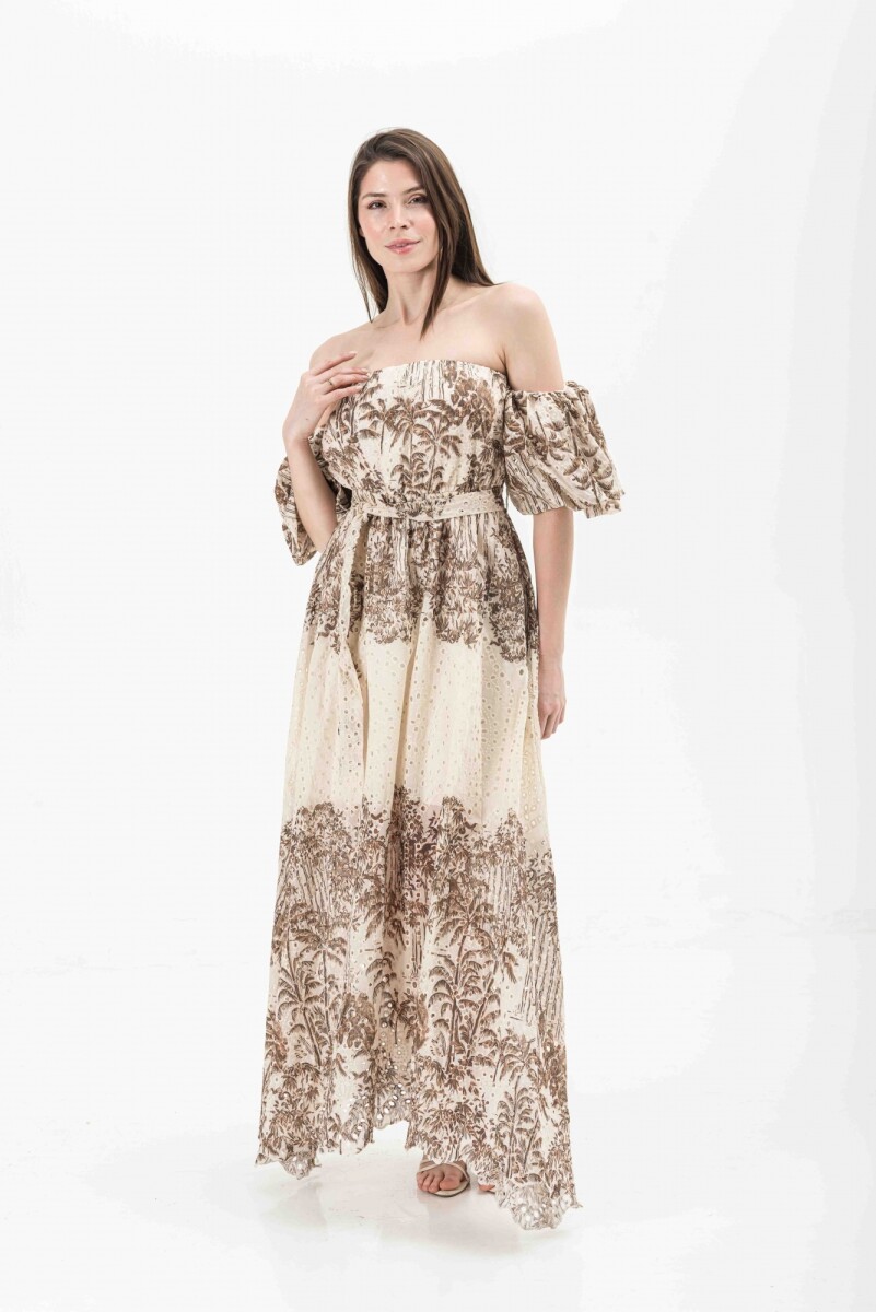 VESTIDO BRODERIE - BEIGE 