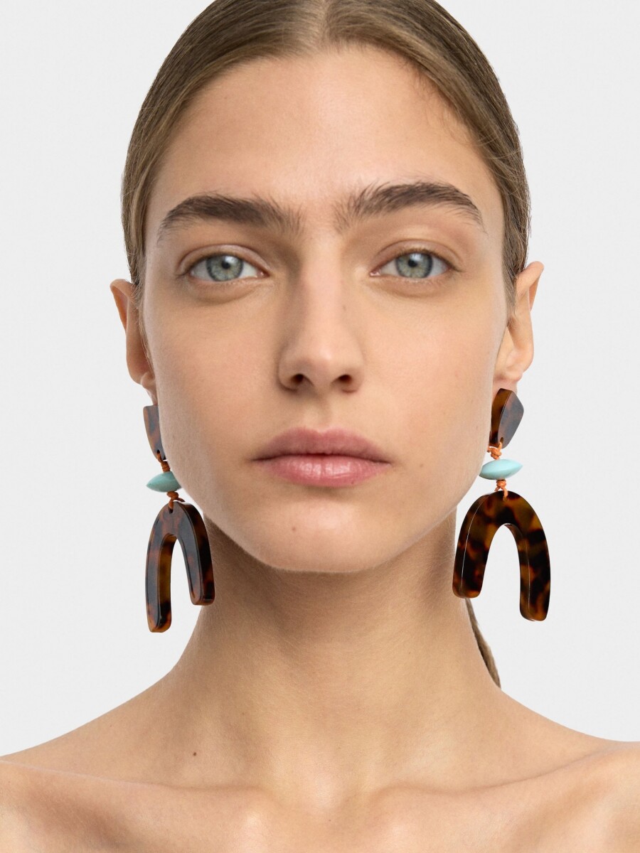 Pendientes De Arco Efecto Carey multicolor