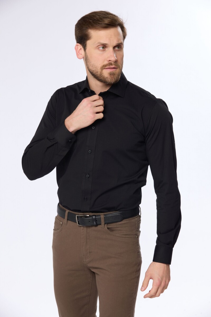 CAMISA ENTALLADA - Negro 