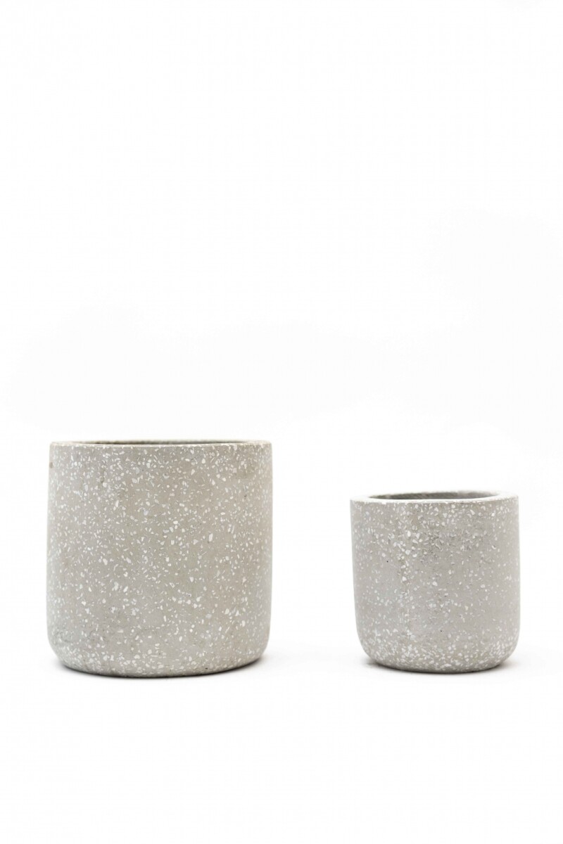 SET 2 MACETAS TERRAZO - GRIS CLARO 