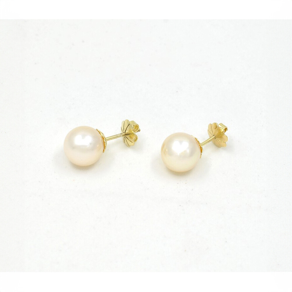 10 mm Caravanas En Oro 18K Y Perlas De Cultivo 10 mm Caravanas En Oro 18K Y Perlas De Cultivo