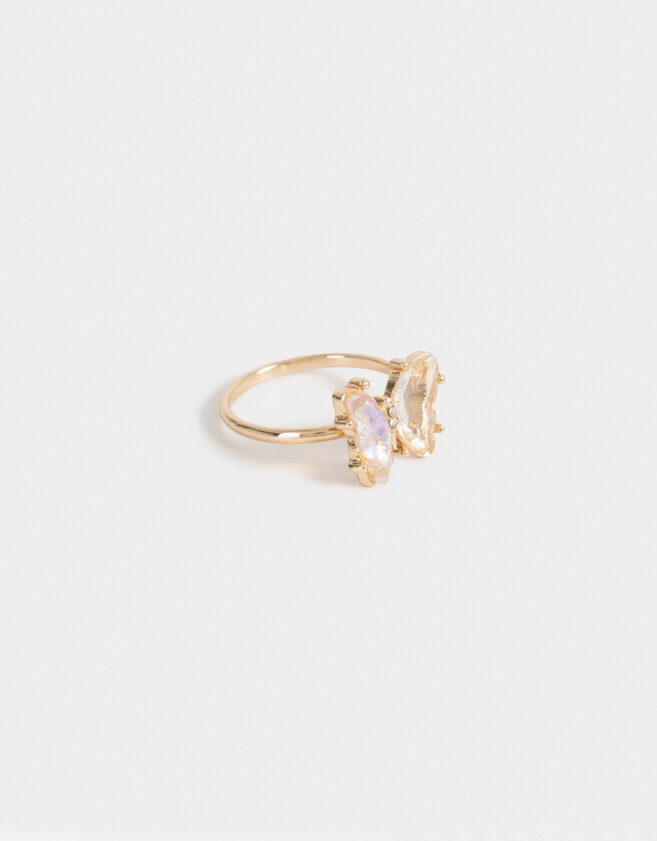 Anillos Medianos y Grandes Con Mariposas Anillo De Mariposa - Dorado Antique Gold