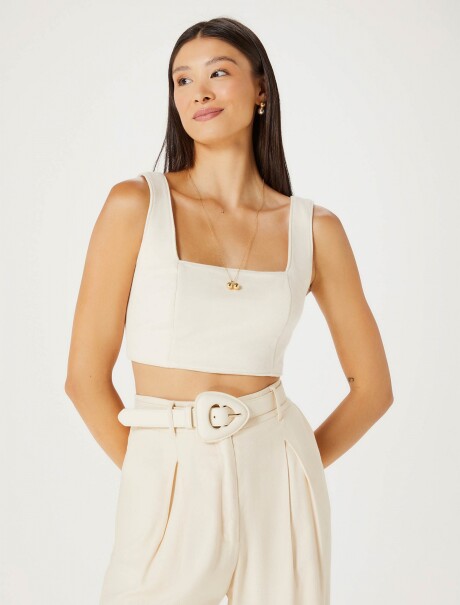 TOP FEMENINO ENTALLADO BEIGE