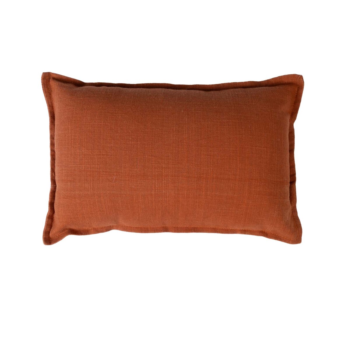 FUNDA ALMOHADÓN - ALGODON NARANJA C BORDE TERRACOT 