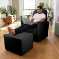 Sillón mecedor con apoyapiés Anny Negro