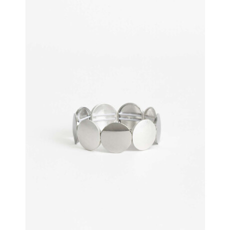 Pulsera Elástica Metal Plateado Rodio