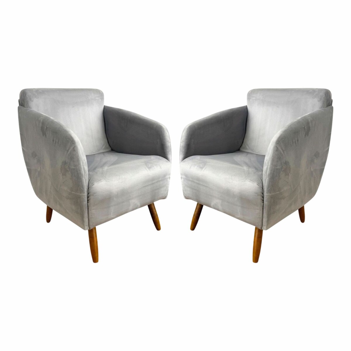 Pack x2 Sillón poltrona 1 cuerpo Lumax Kira nórdico de tela - Granito 
