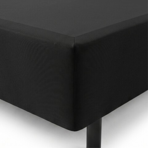 Base Box Sommier Tapizada Negra para Colchón 1 PLAZA Y MEDIA 110 x 188 x 35 cm