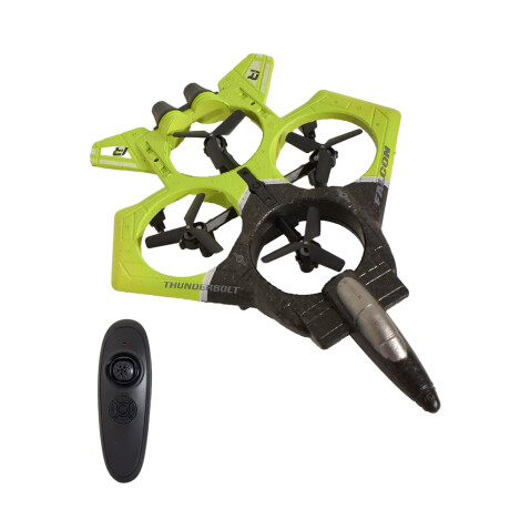Set Juegos Control Remoto Auto Acrobático + Avión Combate Amarillo