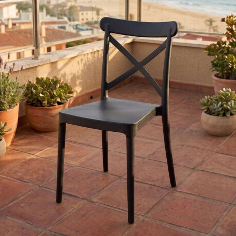 Silla Cruceta de polipropileno ZJ09 Negro