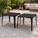 Set x2 Mesa cuadrada 70 x 70 cm Bela Vista NEGRO