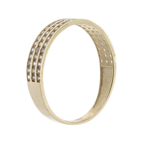 Anillo de oro 10 ktes con circonias, MEDIO SIN FIN. Anillo de oro 10 ktes con circonias, MEDIO SIN FIN.