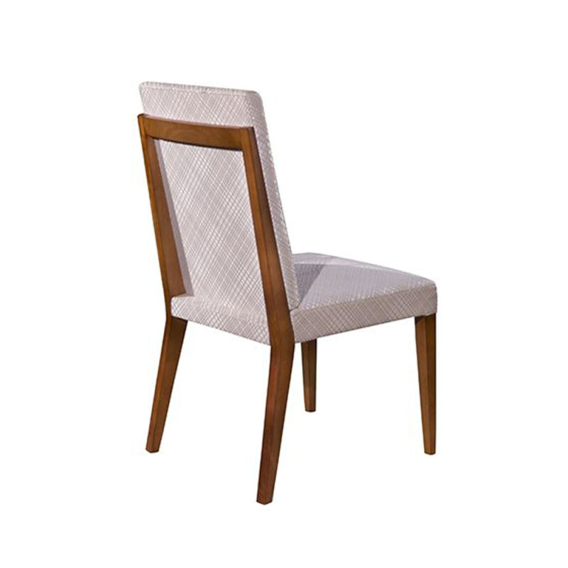 SILLA ALTA - MADERA CINAMOMO - TAPIZADO BEIGE TRAMADA SILLA ALTA - MADERA CINAMOMO - TAPIZADO BEIGE TRAMADA