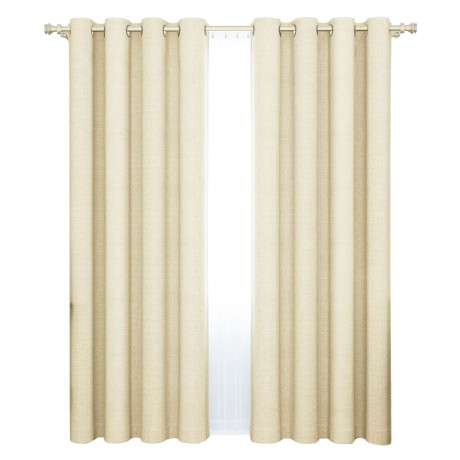 Set x2 Cortina Blackout 140x230 Cm Living Dormitorio Tostado Claro