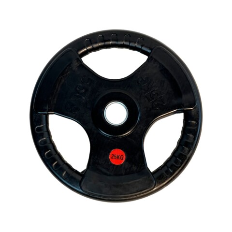 Disco olímpico recubierto de caucho 25kg Negro