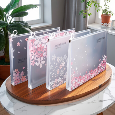 Carpeta Sobre Floreado Transparente A4 Florcitas Volando