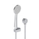 Griferia Kit De Ducha Manual Nickel Cepillado Brillo Baño