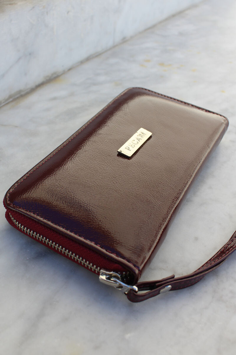 Billetera Roma Bordeaux charol