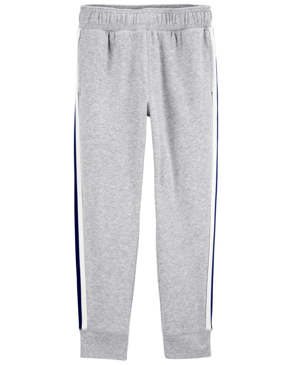 Pantalón de algodón, con franja lateral, gris 