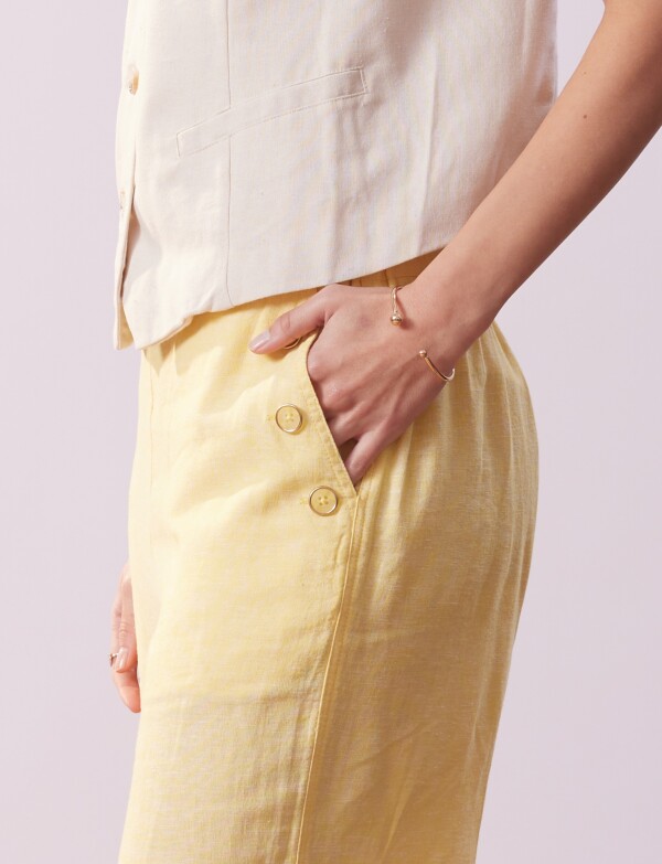 Capri Lino Botones AMARILLO