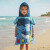 Bata Poncho Infantil Varios Diseños 100% Algodón 60 x 60 cm Oceano