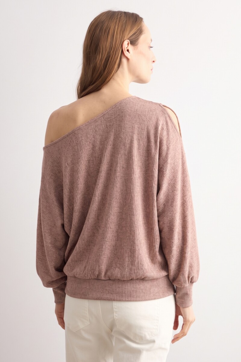 Blusa manga dolman tostado melange