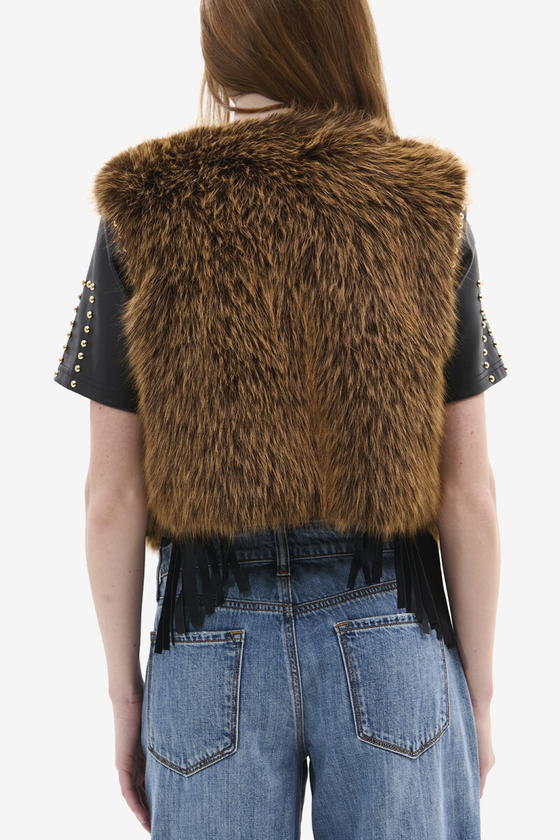 CHALECO FUR DEDRA Marron