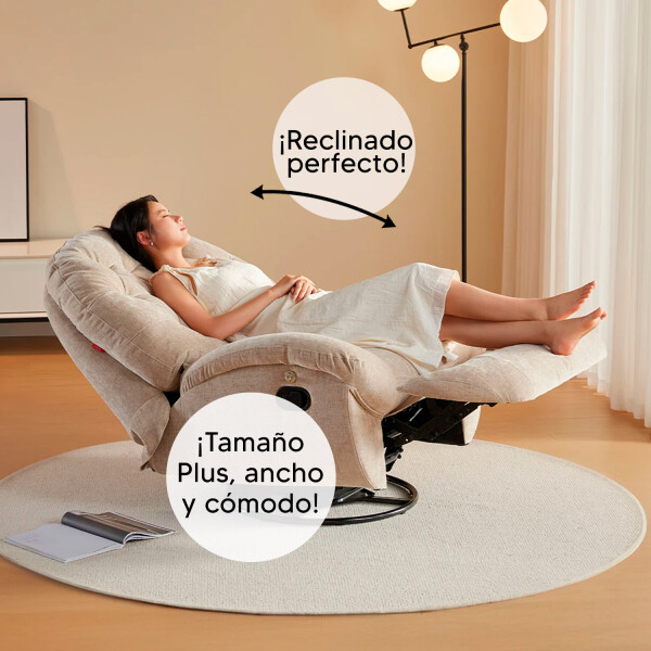 Poltrona Sillón Giratorio 360 Like POLTRONA TELA CREMA MANUAL