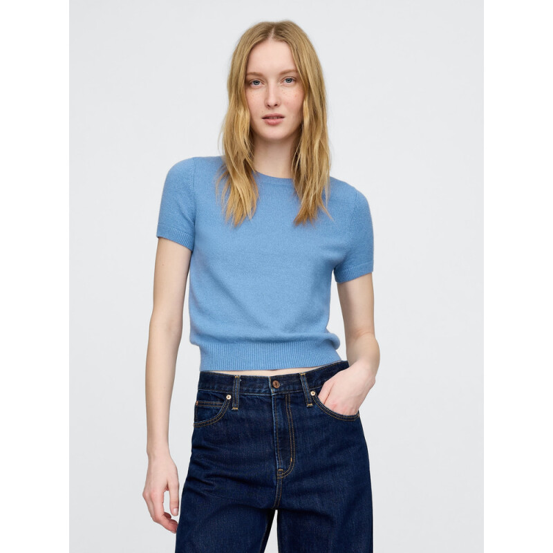 SS CASHSOFT BABY TEE SOFT CORNFLOWER 452