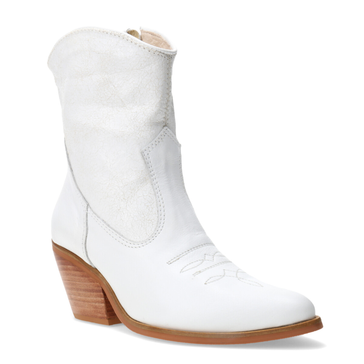 Bota Tejana de Cuero MissCarol - Blanco 