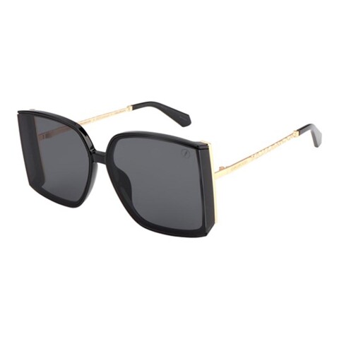 Lentes De Sol De Policarbonato Cuadrado Ivete Sangalo Negro/Negro