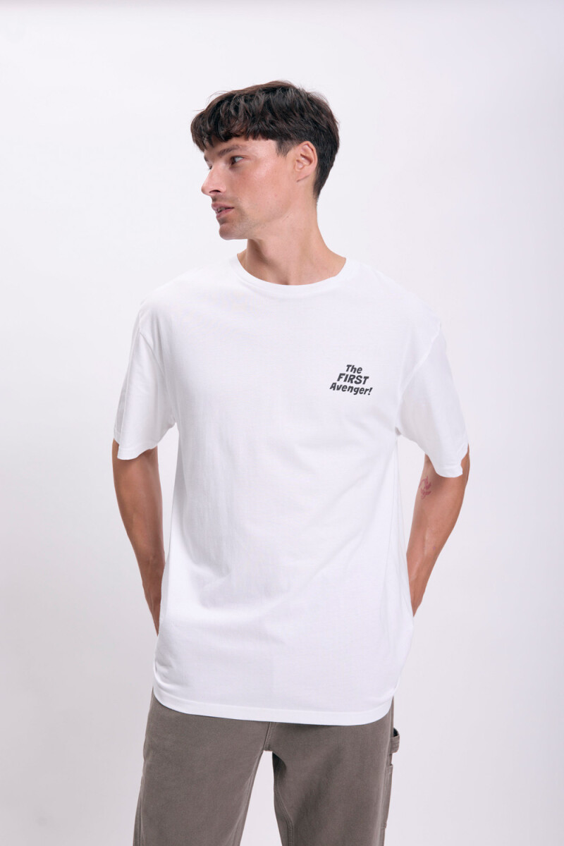 Remera oversize estampada Blanco