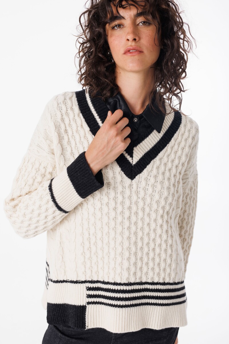 Sweater Copos - Crudo/Negro 