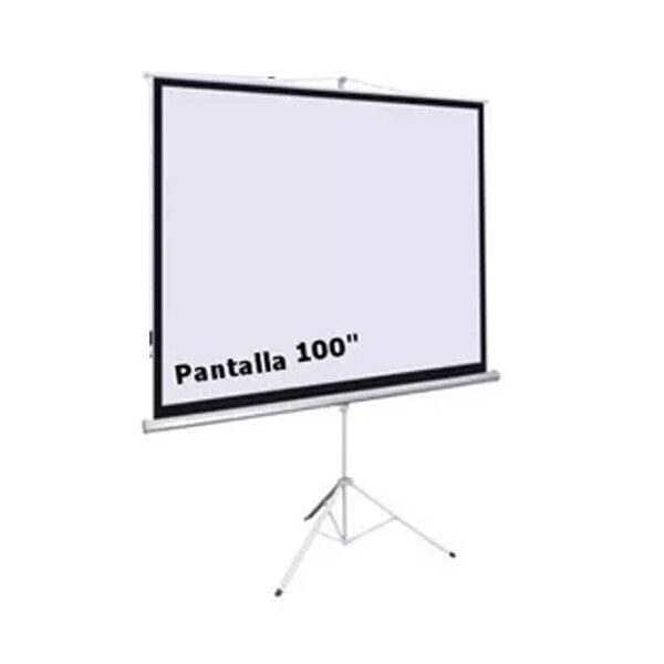 Pantalla Proyector Cortina 100 169 Blanca Con Tripode PANTALLA PROYECCION CON TRIPODE 100"