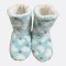 Pantufla Botín Diseño De Corazones Verde/Blanco