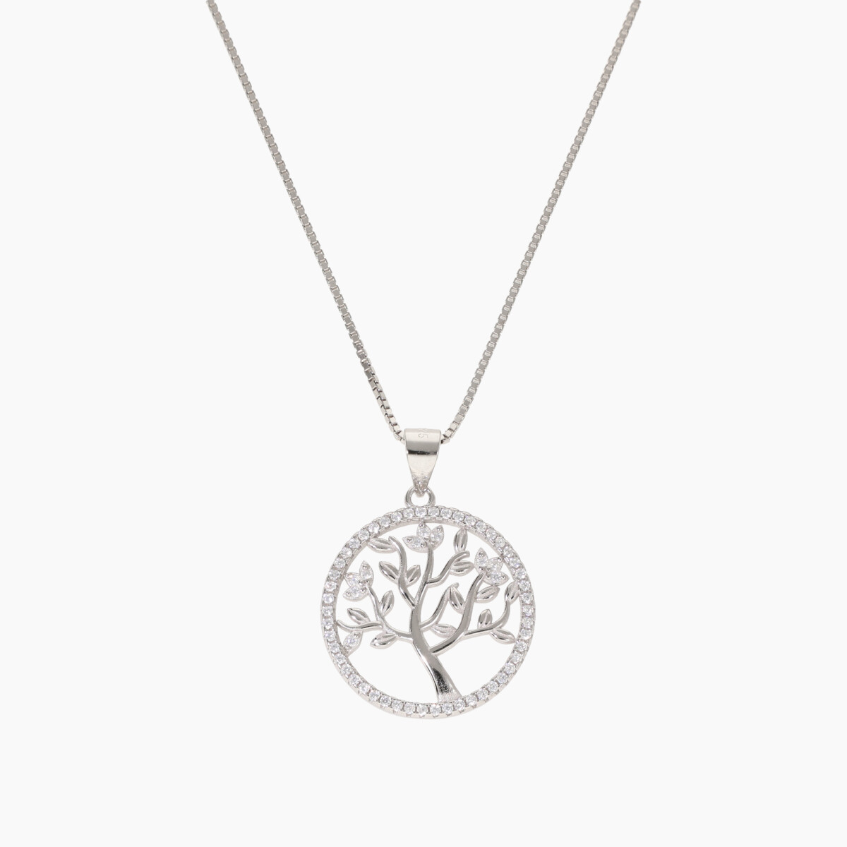 Cadena Con Dije árbol De La Vida En Plata 925 Y Circonias 