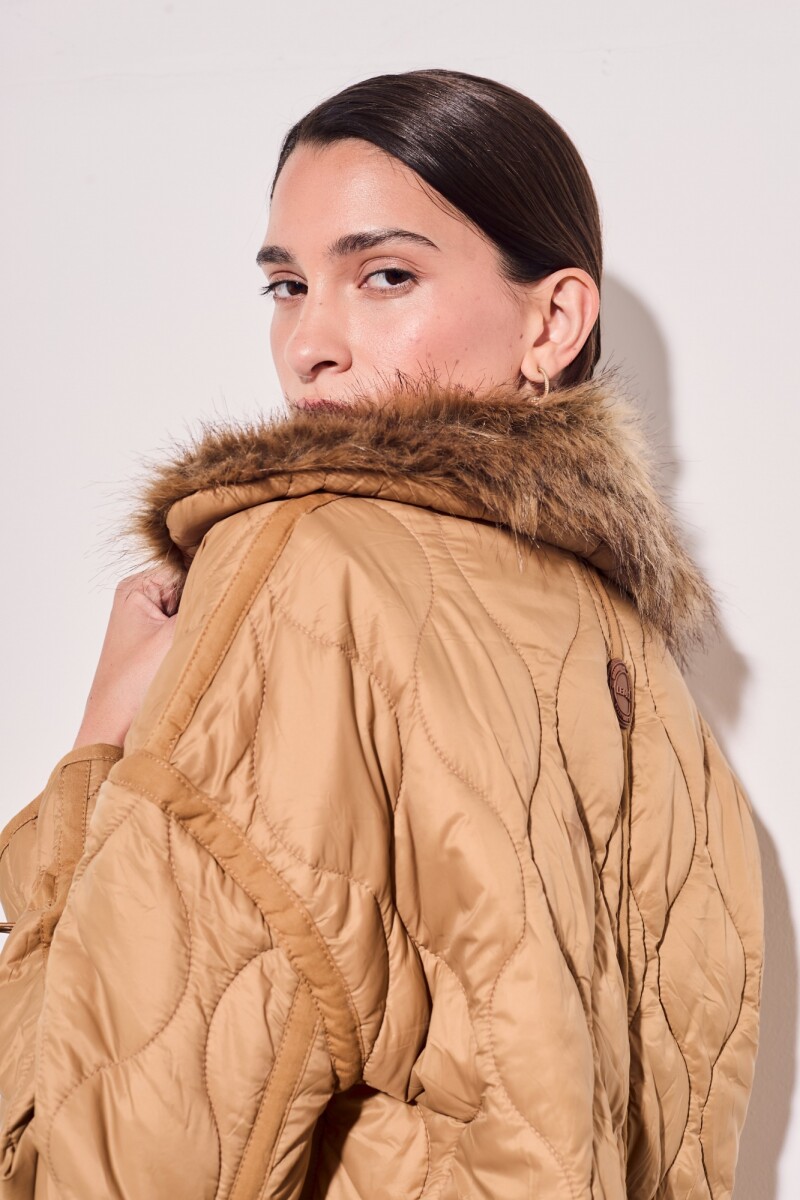 Campera Reversible Pelo Desmontable Camel