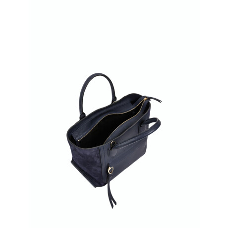 Longchamp -Cartera de cuero con asas y correa, Mailbox Azul