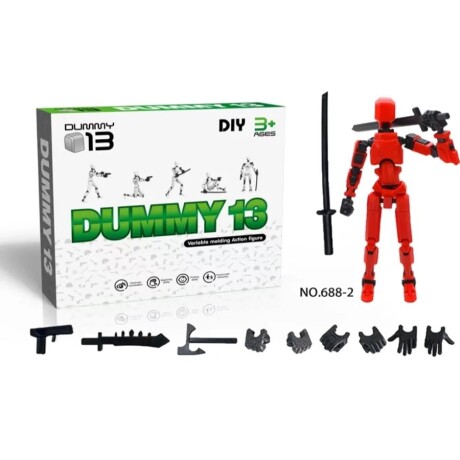 Figura Articulada Dummy 13 con Accesorios ROJO