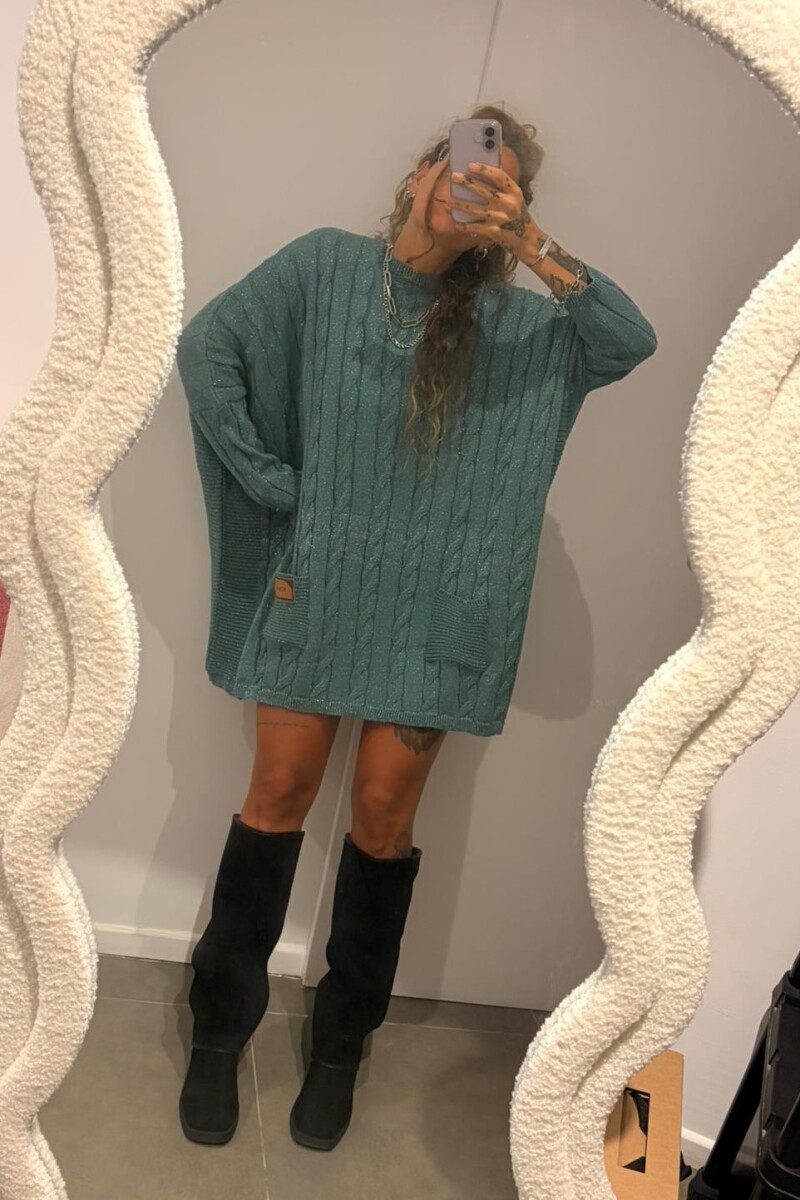 Sweater Oceano Verde Lurex