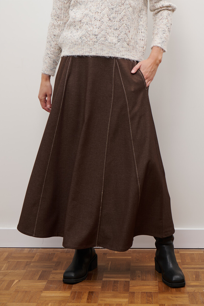 FALDA JEAN TEXTIL MARRON