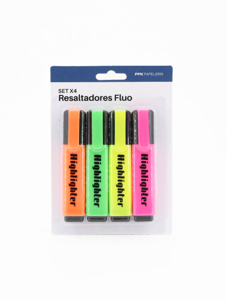RESALTADORES FLUOR 4 PCS MULTICOLOR