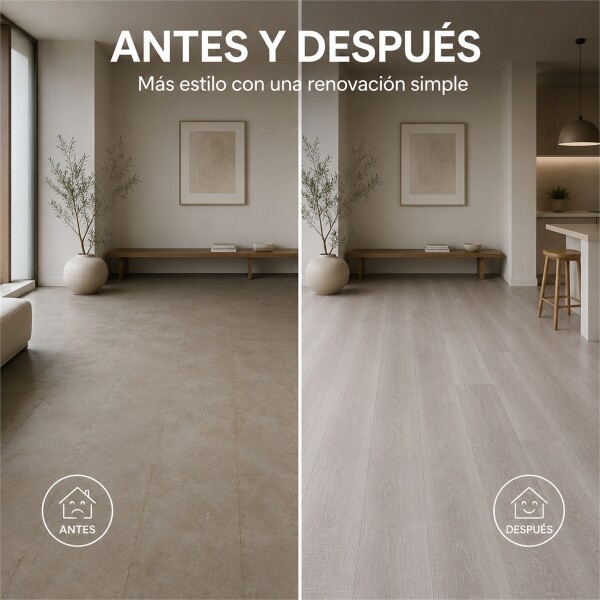 Piso Vinilico Autoadhesivo Piso Flotante Simil Madera x 20m2 Gris 1