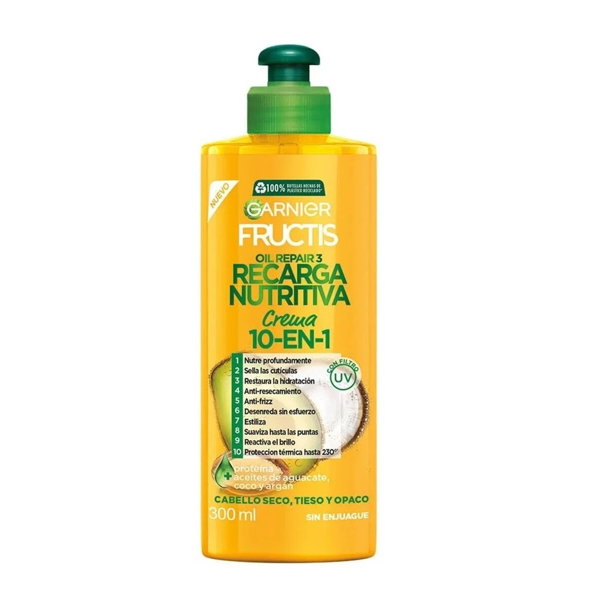 Crema Garnier Para Peinar Recarga Nutritiva Fructis 300 ml 