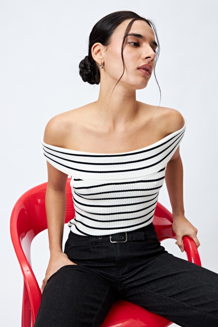 TOP FEDRA Negro/Crudo
