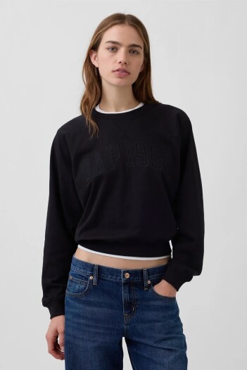 Buzo Deportivo Sin Felpa Mujer True Black Logo