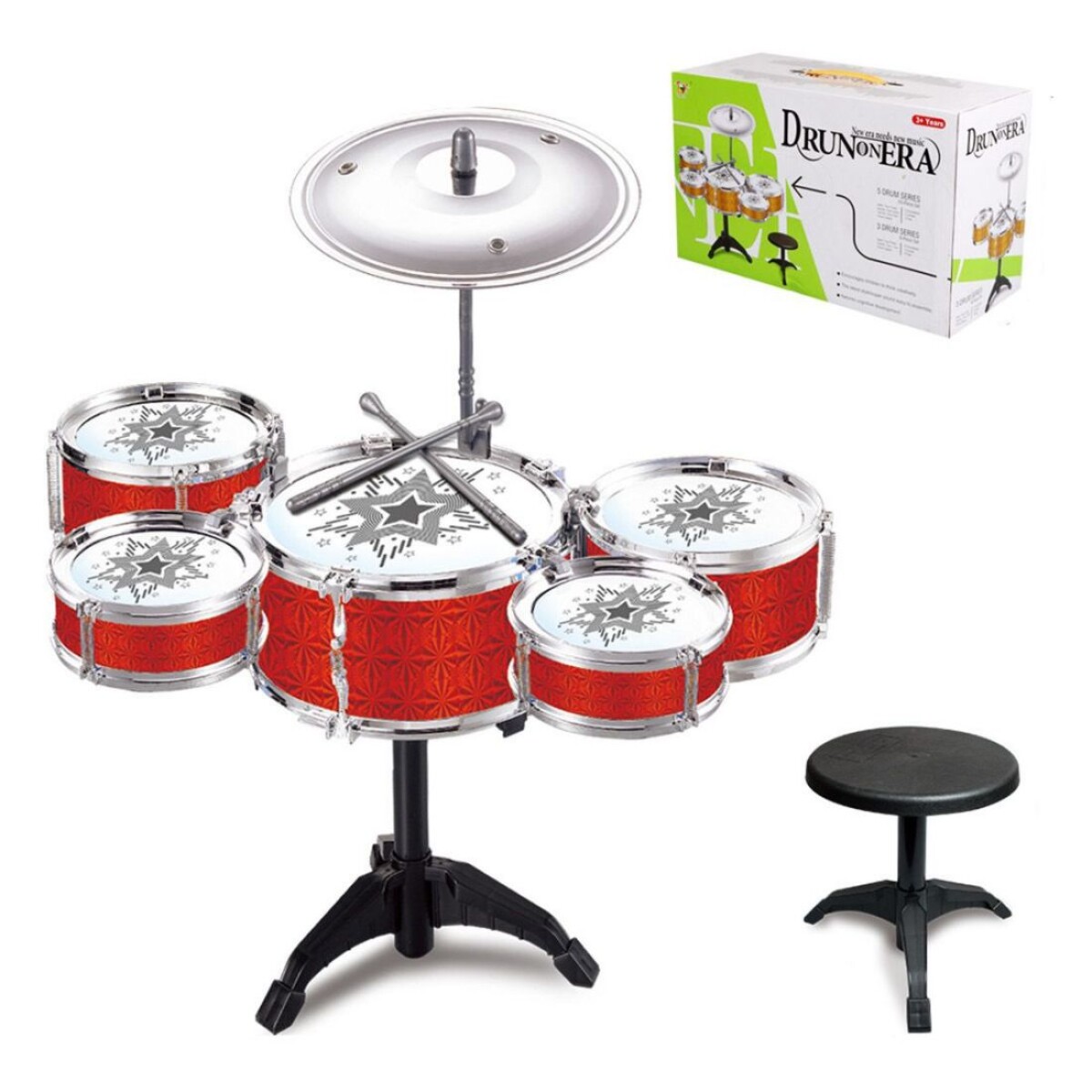 Bateria con banquito - 5 tambores THL010 