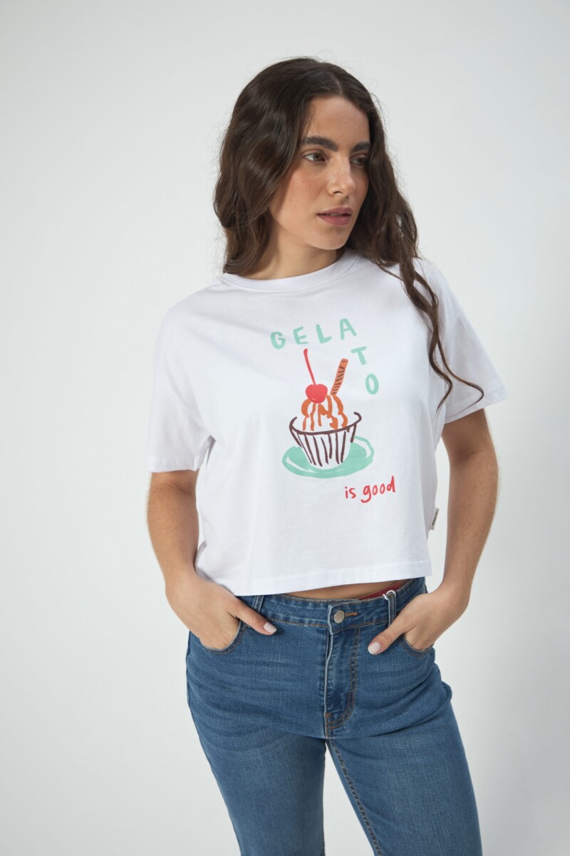REMERA CROP GELATO - BLANCO 