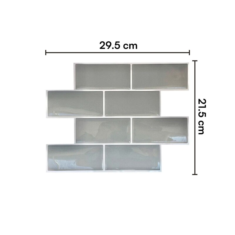 Azulejos adhesivos para cocina baño diseño ladrillo 10uds Gris
