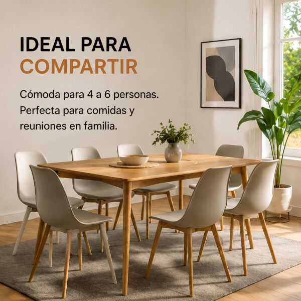 Mesa Comedor Combohome Eames Margot Rectangular 120 X 80cm Marrón 1